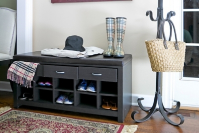 Baxton Studio Espresso Entryway Bench, , rollover