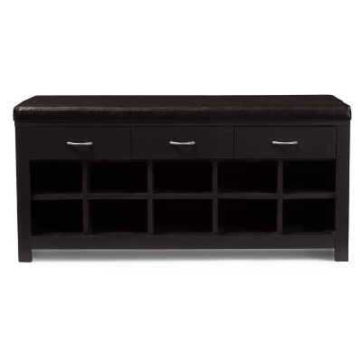 Baxton Studio Espresso Entryway Bench, , large