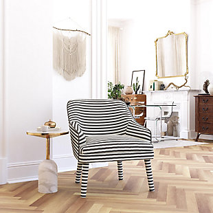 Mr. Kate Upholstered Accent Chair, Black Stripe, rollover