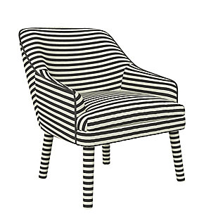 Mr. Kate Upholstered Accent Chair, Black Stripe, large