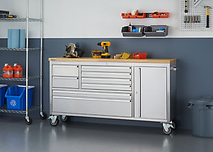 TRINITY 66"x19" Stainless Steel Workbench, , rollover