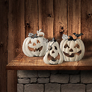 National Tree Company Pumpkin Candle Holders (Set of 3), , rollover