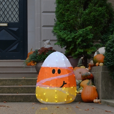 National Tree Company 28" Pre-Lit Candy Corn Mummy with 80 LED Lights, , rollover