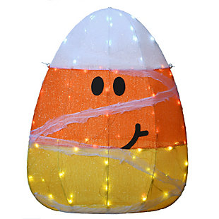 National Tree Company 28" Pre-Lit Candy Corn Mummy with 80 LED Lights, , large