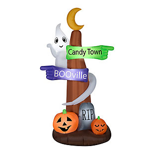 National Tree Company 8 ft. Signpost and Ghost with White Lights, , large