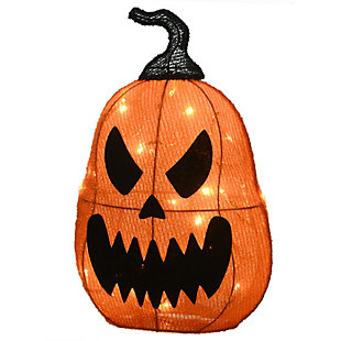 National Tree Company 16" Pre-Lit Scary Jack-O-Lantern with 25 LED Lights, , rollover