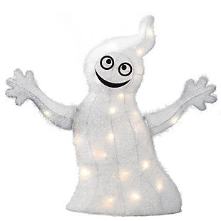 National Tree Company 18" Pre-Lit Smiling Ghost with 25 LED Lights, , large