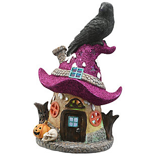 National Tree Company Purple Hat Haunted House with LED Light, Battery Operated, , large