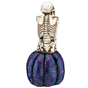 Halloween Collection National Tree Company Pre-Lit Purple Galaxy Skull Lantern 10 Inches LED Lights 