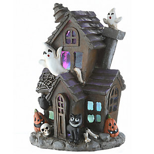 National Tree Company Black Haunted House with LED Light, Battery Operated, , large