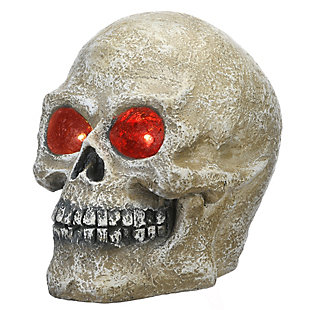 National Tree Company 18" Glowing Eyes Skull with LED Lights, Battery Operated, , large