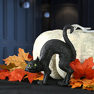 8" Black Cat with Battery Operated LED Lights, , rollover