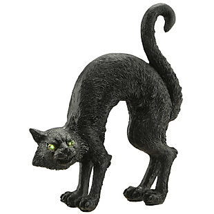 8" Black Cat with Battery Operated LED Lights, , large