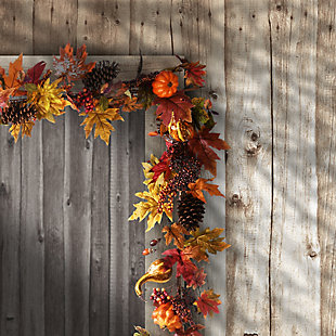 National Tree Company 72" Maple Leaf Garland with Pumpkins, , rollover