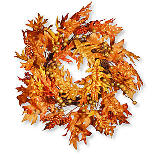 National Tree Company 24" Maple Leaf Wreath, , large