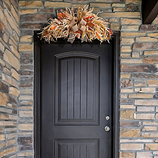 National Tree Company Harvest Raffia Door Swag with Maple Leaves, , rollover