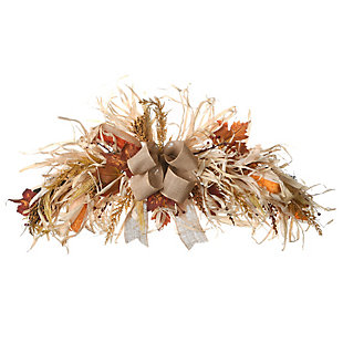 National Tree Company Harvest Raffia Door Swag with Maple Leaves, , large