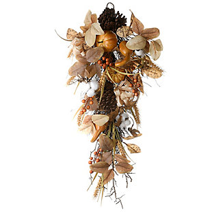 30" Autumn Pine Nut Teardrop with Pinecones, , large