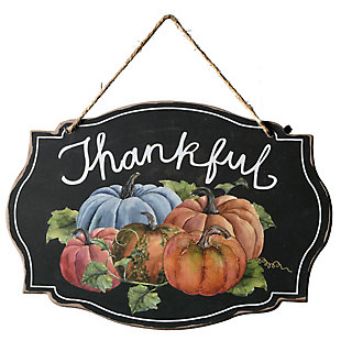 National Tree Company 15" "Thankful" Wood Sign, , rollover