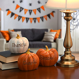 National Tree Company Inspirational Word Pumpkins (Set of 3), , rollover