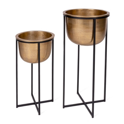 Gild Design House Metal Floor Planters (Set of 2), , rollover