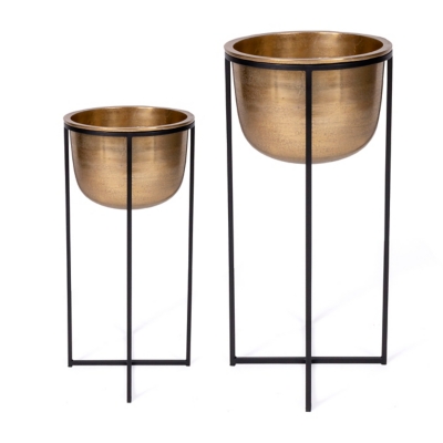 Gild Design House Metal Floor Planters (Set of 2), , large