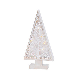 Christmas 16" Battery Operated Lighted Wood Tree, , large
