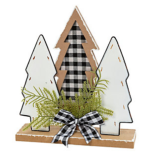 Christmas Wood Trees With Bow Accent, , rollover