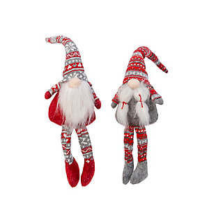 Christmas Battery Operated Fabric Gnome Shelf Sitter (set Of2), , large