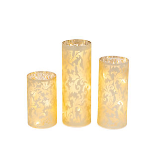 Christmas Battery Operated Glass Luminaries (set Of 3), , rollover