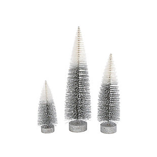 Christmas Gray Ombre Bottle Brush Trees (set Of 3), , large