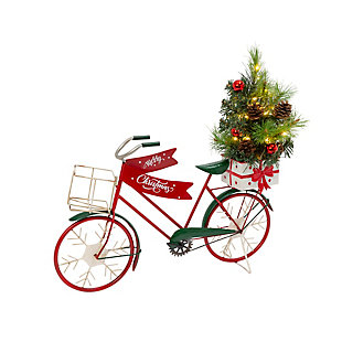Christmas 22" Metal Holiday Bicycle With Lighted Tree, , large
