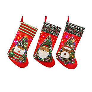 Christmas Lighted Stocking (set Of 3), , rollover