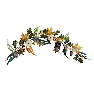 4' White Pumpkin, Pinecones and Berries Artificial Autumn Garland, , large