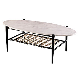 Southern Enterprises Relckin Faux Marble Cocktail Table, , large