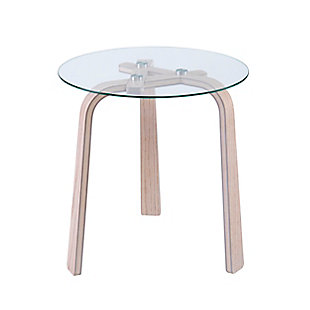 Southern Enterprises Anwick Round Glass-Top End Table, , large