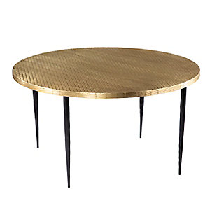 Southern Enterprises Rimort Round Cocktail Table with Embossed Top, , large