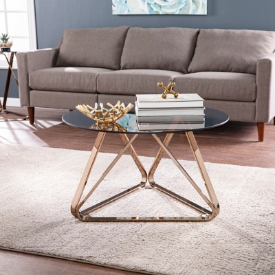 Southern Enterprises Furniture Greene Round Cocktail Table, Champagne