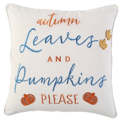 A600047696 Rizzy Home Fall Sentiment Pillow, White sku A600047696