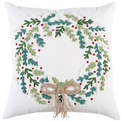 Rizzy Home Fall Wreath Pillow, , rollover