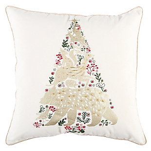 Rizzy Home Metallic Christmas Tree Pillow, , rollover