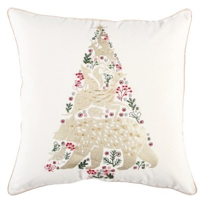Rizzy Home Metallic Christmas Tree Pillow, , large