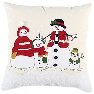 Rizzy Home Winter Snowman Pillow, , rollover
