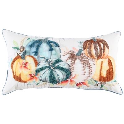 A600047719 Rizzy Home Fall Multi Colored Pumpkin Lumbar Pillo sku A600047719