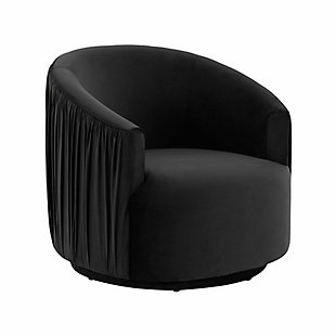 TOV Furniture London Black Pleated Swivel Chair, Black, large