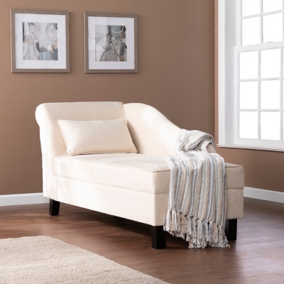 Southern Enterprises Furniture Meyson Chaise Lounge with Storage, Khaki