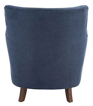 For those who desire a taste of tradition, this Levin Accent Chair is perfect for today’s classic-contemporary interiors. Levin is absolutely timeless with its familiar silhouette and turned bun feet in a rich walnut finish, while its soft linen upholstery gives a chic modern upgrade.Made of birch wood and iron | Walnut finish | Turned bun feet | Navy linen upholstery over cushioned seat and back | Weight capacity 275 lbs. | Clean with a soft, lint-free cotton cloth dampened with water or furniture polish | Clean with a soft, lint-free cotton cloth dampened with water or furniture polish | Assembly required