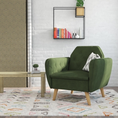 Novogratz Teresa Memory Foam Accent Chair, Green, rollover