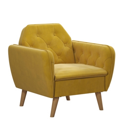 Novogratz Teresa Memory Foam Accent Chair, Mustard, large