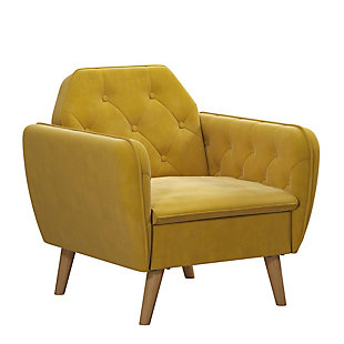 Novogratz Teresa Memory Foam Accent Chair, Mustard, large